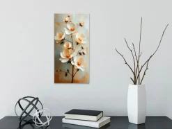 Bilder Ohne Rahmen|EUROART Wandbild 20 x 40 cm White Flowers III Beige