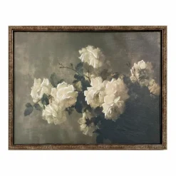 Dekorationsartikel|Bilder Mit Rahmen| Wandbild 32,8 x 32,8 cm White Roses Grau