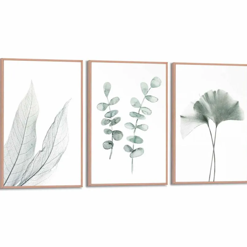 Bilder Mit Rahmen|Reinders Wandbild Botanic Green 3tlg. Beige