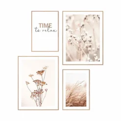 Reinders Bilder Mit Rahmen-Wandbild Botanic Natural 4tlg. Beige