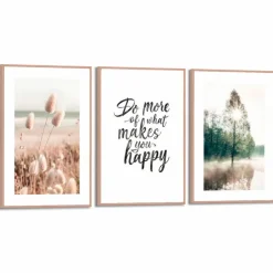 Reinders Bilder Mit Rahmen-Wandbild Nature Green 3tlg. Beige