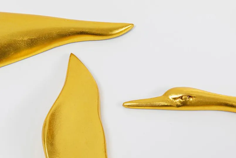 Wandobjekte|Hängende Deko|KARE DESIGN Wandobjekt Fyling Ducks 53726 Gold