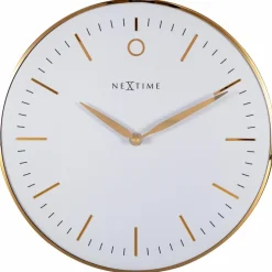 Wanduhren|Nextime Wanduhr Small Glamour Ø 30 cm Weiß / Gold