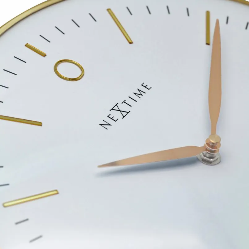 Wanduhren|Nextime Wanduhr Small Glamour Ø 30 cm Weiß / Gold