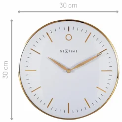 Wanduhren|Nextime Wanduhr Small Glamour Ø 30 cm Weiß / Gold