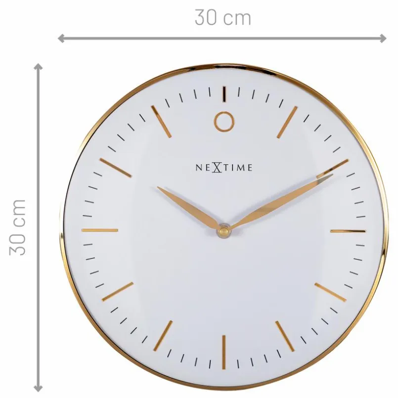 Wanduhren|Nextime Wanduhr Small Glamour Ø 30 cm Weiß / Gold