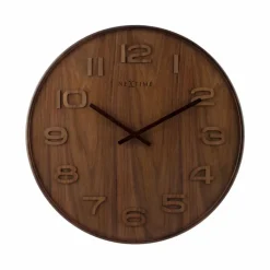 Wanduhren|Nextime Wanduhr Wood Wood Ø 35 cm Braun