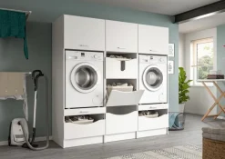 Geräteschränke| Waschmaschinenschrank Lucca Weiß