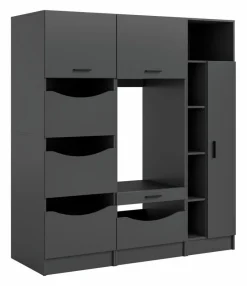 Geräteschränke-Waschmaschinenumbau-Set Lucca Anthrazit