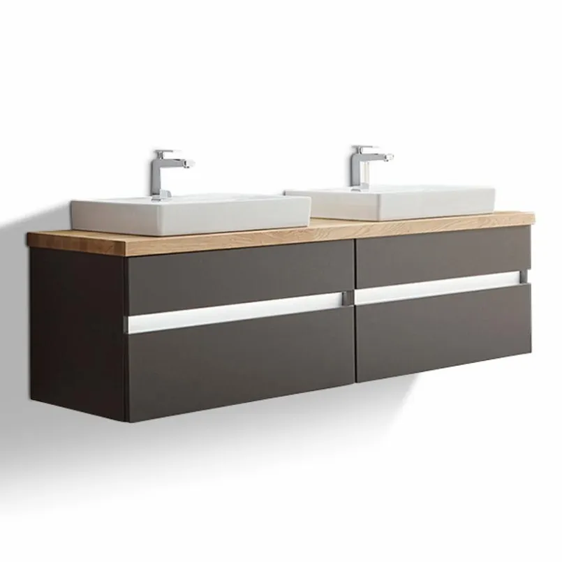 Waschbeckenunterschränke|Puris Waschtischkombination B-Essence Cosmos Grey