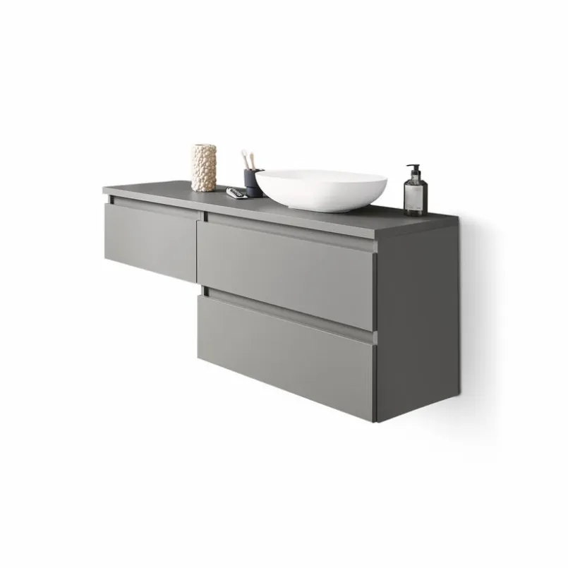 Waschbeckenunterschränke|Puris Waschtischkombination B-Solid Grün