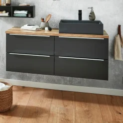 Puris Waschbeckenunterschränke-Waschtisch-Set Aspekt Cosmos Grey