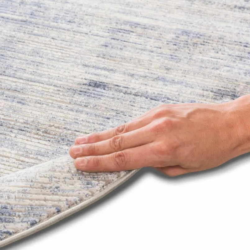 Moderne Teppiche-Webteppich Etena Ø 160 cm Blau
