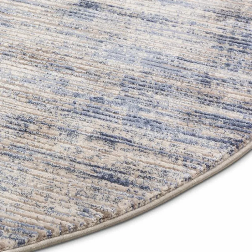 Moderne Teppiche-Webteppich Etena Ø 160 cm Blau