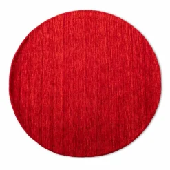 Natur(Look) Teppiche-Webteppich Gabbeh Uni Ø 200 cm Rot