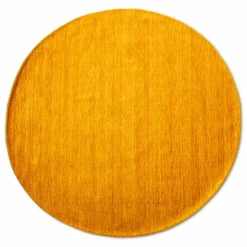 Natur(Look) Teppiche| Webteppich Gabbeh Uni Ø 200 cm Gold