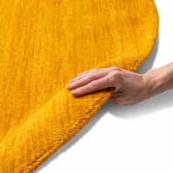 Natur(Look) Teppiche| Webteppich Gabbeh Uni Ø 200 cm Gold