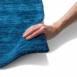 Natur(Look) Teppiche-Webteppich Gabbeh Uni 165 x 235 cm Blau