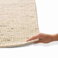 Natur(Look) Teppiche|Allgäuer Teppichmanufaktur Webteppich Laax Uni 170 x 240 cm Creme