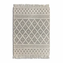 Natur(Look) Teppiche-Webteppich Tassels 140 x 190 cm Schwarz