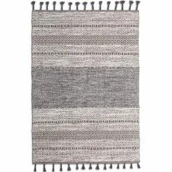 Natur(Look) Teppiche-Webteppich Lerum 170 x 235 cm Schwarz / Weiß