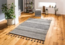 Natur(Look) Teppiche-Webteppich Lerum 170 x 235 cm Schwarz / Weiß