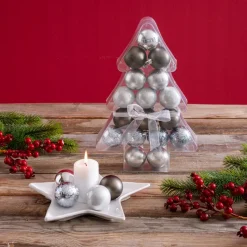 Für Den Weihnachtsbaum-Weihnachtskugeln 17tlg. Silber