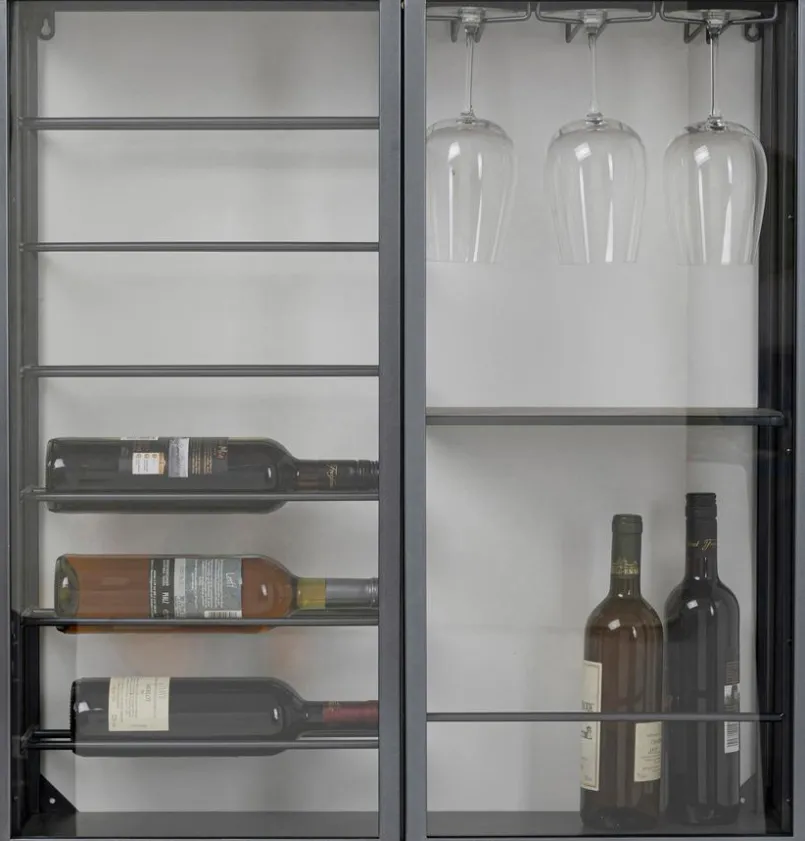 KARE DESIGN Vitrinen|Regale-Weinregal Porto Schwarz