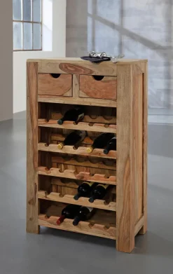 Bar- & Weinzubehör|Regale|WOLFMÖBEL Weinregal Yoga 6584 Sheesham