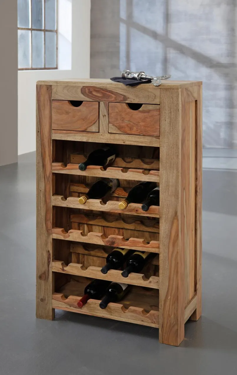 Bar- & Weinzubehör|Regale|WOLFMÖBEL Weinregal Yoga 6584 Sheesham