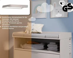 Germania Wickelkommoden|Wickelkommoden-Wickelaufsatz Alkmaar Kaschmir