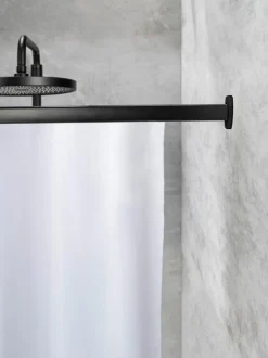 Duschvorhänge|SCHÖNER WOHNEN-Kollektion Winkelschiene Jete Schwarz