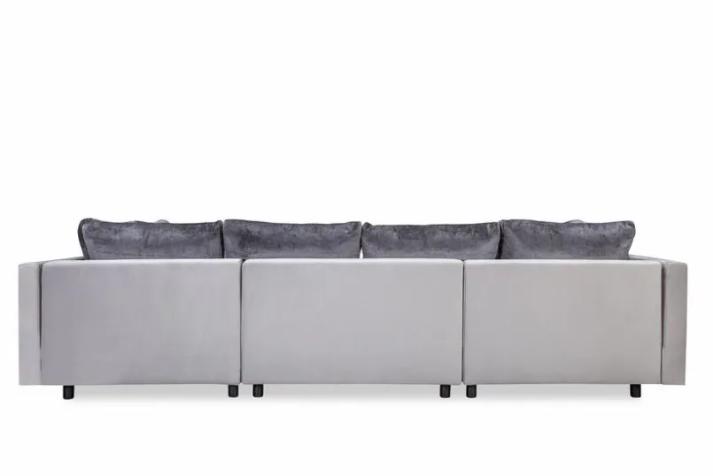 BOOOM Sofas & Couches-Wohnlandschaft mit Hocker Antonia Anthrazit