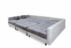 BOOOM Sofas & Couches-Wohnlandschaft mit Hocker Antonia Anthrazit