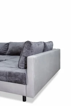BOOOM Sofas & Couches-Wohnlandschaft mit Hocker Antonia Anthrazit