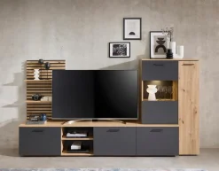 Wohnwände & Tv-Lowboards-Wohnwand Heathrow Artisan-Eiche