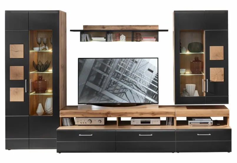 Wohnwände & Tv-Lowboards|Innostyle Wohnwand Sonate Schwarz