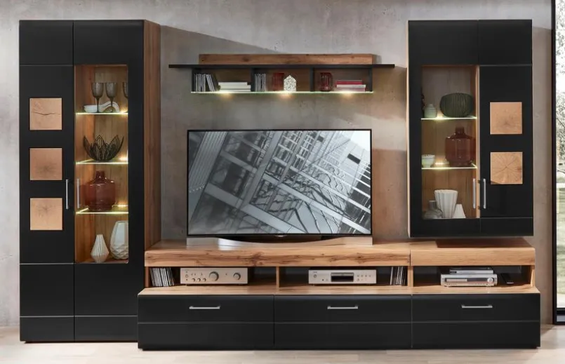 Wohnwände & Tv-Lowboards|Innostyle Wohnwand Sonate Schwarz