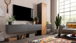 CASEDO Wohnwände & Tv-Lowboards-Wohnwand Linares Schiefer