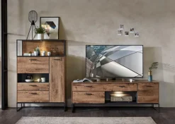 Wohnwände & Tv-Lowboards|Wohnconcept Wohnwand Manhattan 2tlg. Eiche