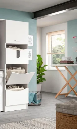 Wäscheschränke-Wäscheschrank Lucca Weiß