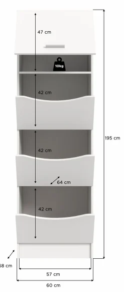 Wäscheschränke-Wäscheschrank Lucca Weiß