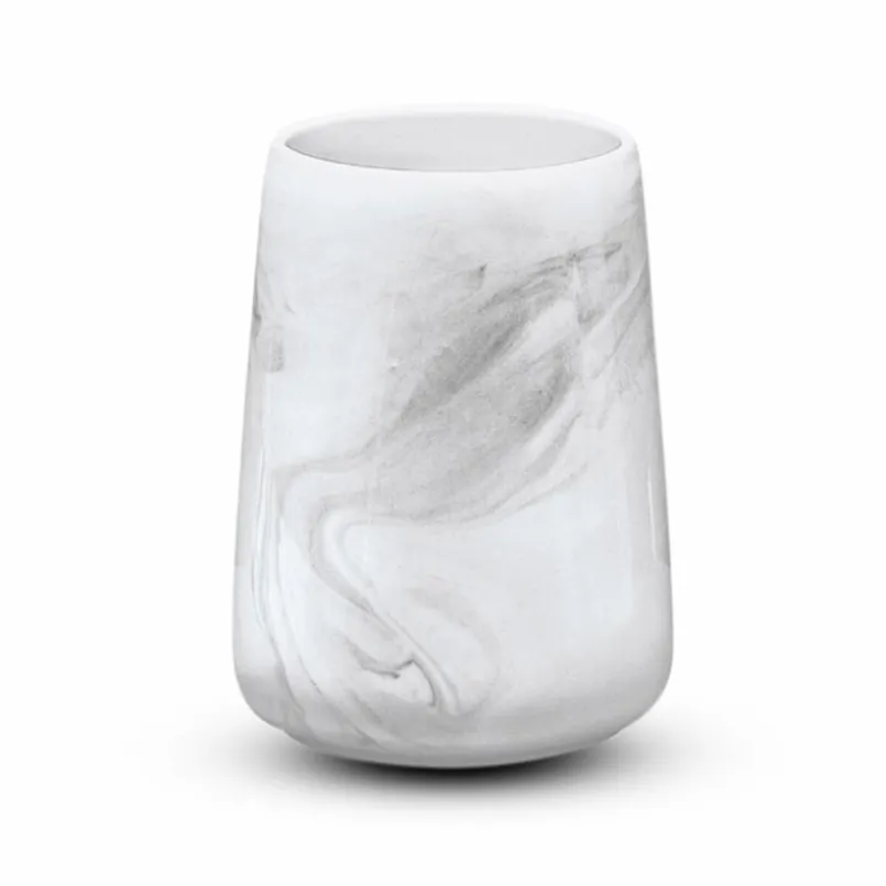 Kleine Wolke Badzubehör-Zahnputzbecher Marble Weiß