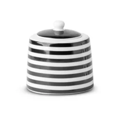 Kaffee & Tee| Zuckerdose Jessica Ø 8,5 cm Schwarz / Weiß